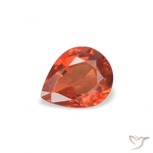 0.51ct Naturale Rosso medio Zaffiro, Forma a pera, VVS-VS