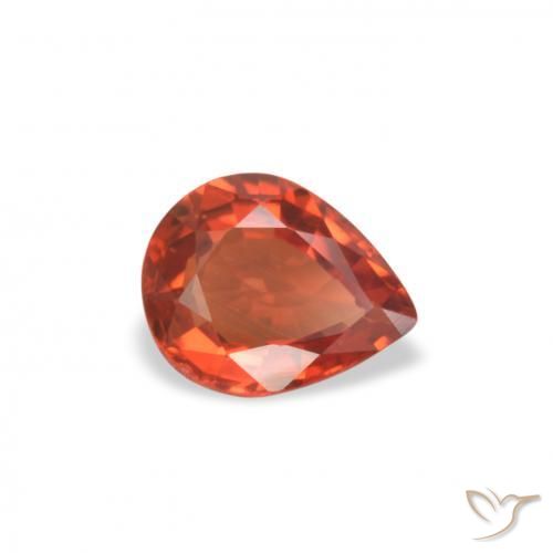 Zaffiro Rosso medio naturale da 0.51 ct, Forma a pera, VVS-VS