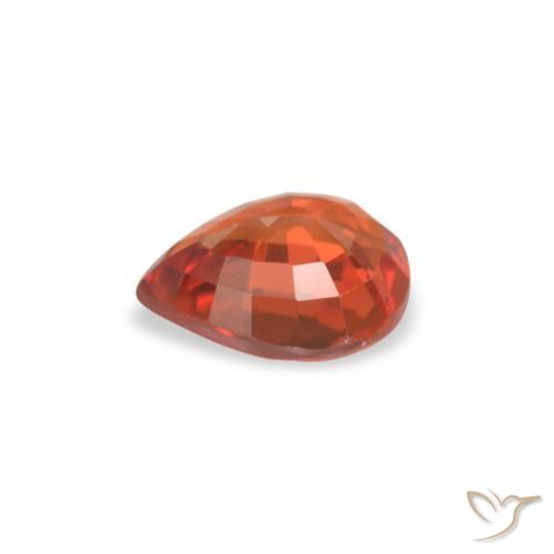 Zaffiro Rosso medio naturale da 0.51 ct, Forma a pera, VVS-VS