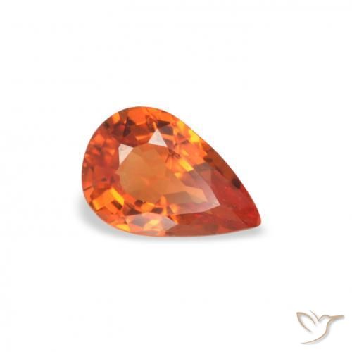 Zaffiro Rosso intenso naturale da 0.46 ct, Forma a pera, VVS-VS
