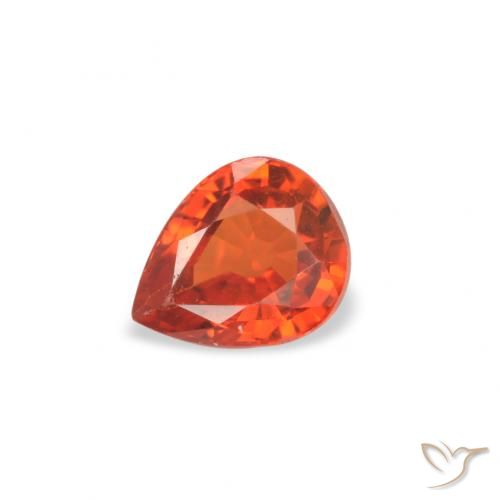 0.52ct Naturale Arancione rossastra Zaffiro, Forma a pera, VVS-VS