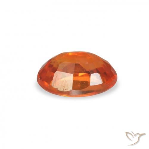 Zaffiro Arancia Fuoco naturale da 0.65 ct, Ovale, VVS-VS