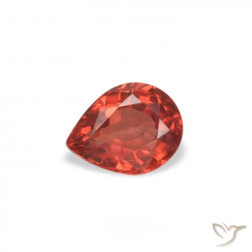 0.45ct Naturale Rosso cremisi brillante Zaffiro, Forma a pera, VVS-VS