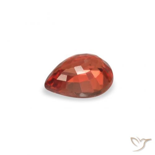 Zaffiro Rosso cremisi brillante naturale da 0.45 ct, Forma a pera, VVS-VS
