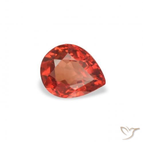 Zaffiro Rosso brillante naturale da 0.42 ct, Forma a pera, VVS-VS