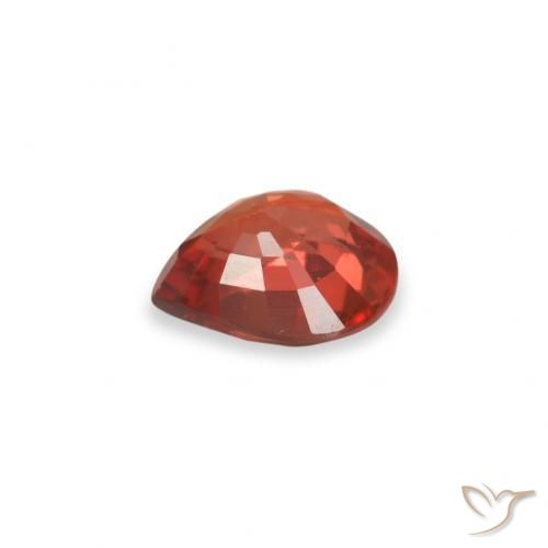 Zaffiro Rosso brillante naturale da 0.42 ct, Forma a pera, VVS-VS
