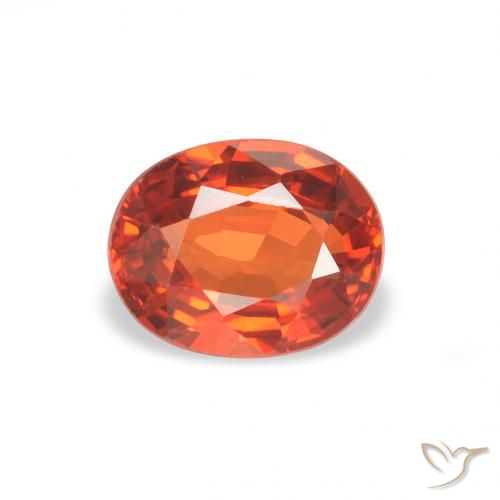 0.58ct Naturale Arancione rossastra Zaffiro, Ovale, VVS