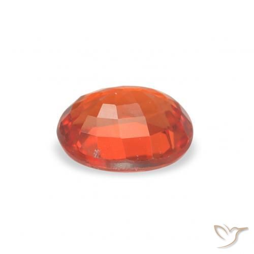Zaffiro Arancione rossastra naturale da 0.58 ct, Ovale, VVS