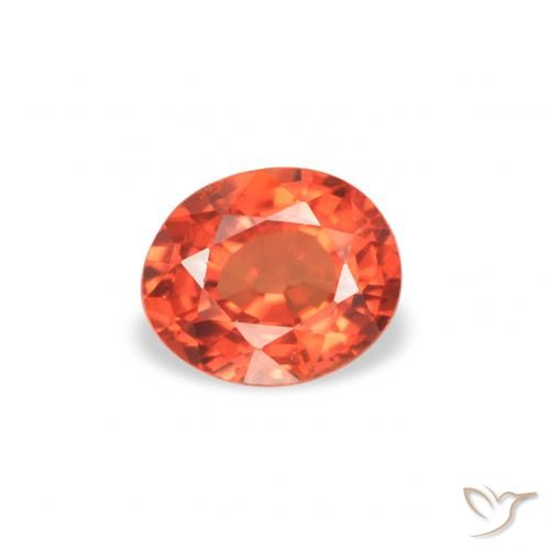 0.38ct Naturale Arancione rossastra Zaffiro, Ovale, VVS
