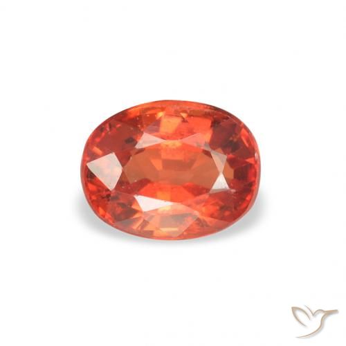 0.52ct Naturale Arancione rossastra Zaffiro, Ovale, VVS