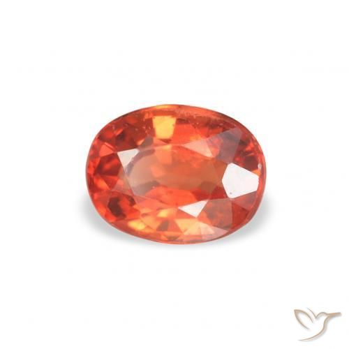 Zaffiro Arancione rossastra naturale da 0.52 ct, Ovale, VVS