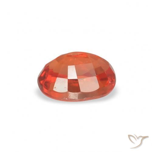 Zaffiro Arancione rossastra naturale da 0.52 ct, Ovale, VVS