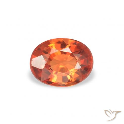 0.41ct Naturale Arancione Ambra Zaffiro, Ovale, VS