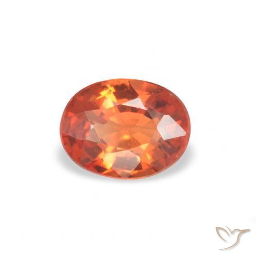 Zaffiro Arancione Ambra naturale da 0.41 ct, Ovale, VS