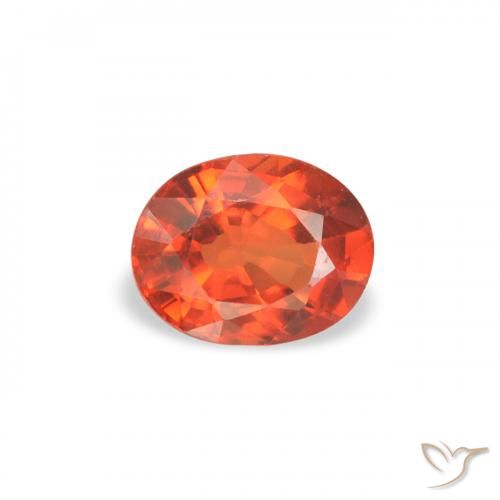 0.39ct Naturale Arancia Fuoco Zaffiro, Ovale, VS