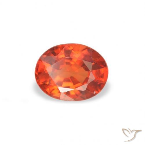 Zaffiro Arancia Fuoco naturale da 0.39 ct, Ovale, VS