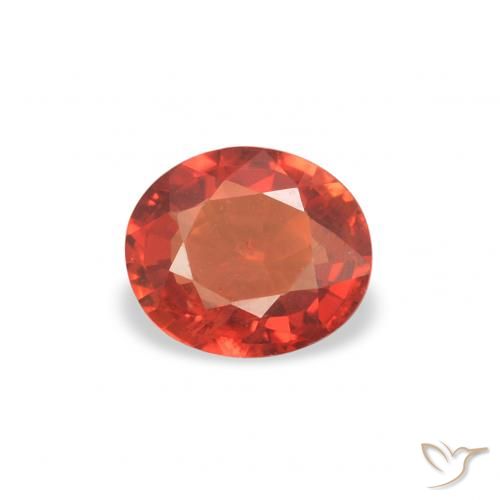 0.36ct Naturale Arancio caldo Zaffiro, Ovale, VS