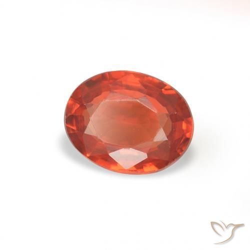 Zaffiro Arancione rossastra naturale da 0.39 ct, Ovale, VS