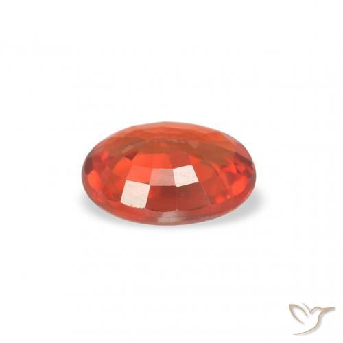 Zaffiro Arancione rossastra naturale da 0.39 ct, Ovale, VS