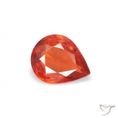 Zaffiro Arancia Fuoco naturale da 0.45 ct, Forma a pera, VS