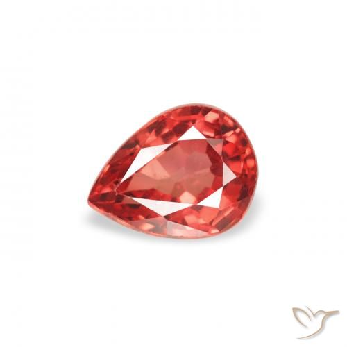 0.43ct Naturale Rosso medio Zaffiro, Forma a pera, VS