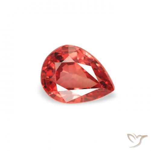 Zaffiro Rosso medio naturale da 0.43 ct, Forma a pera, VS