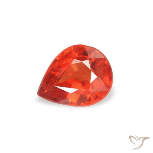 0.42ct Naturale Rosso intenso Zaffiro, Forma a pera, VS
