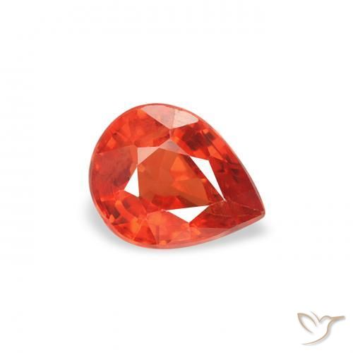 Zaffiro Rosso intenso naturale da 0.42 ct, Forma a pera, VS