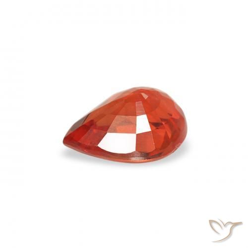 Zaffiro Rosso intenso naturale da 0.42 ct, Forma a pera, VS