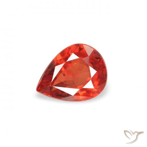 0.38ct Naturale Rosso intenso Zaffiro, Forma a pera, VS