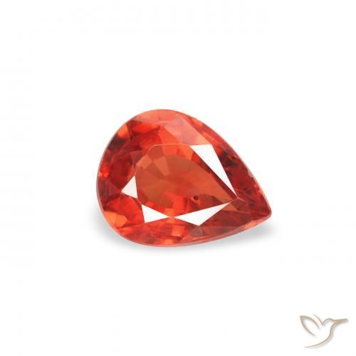 Zaffiro Rosso intenso naturale da 0.38 ct, Forma a pera, VS