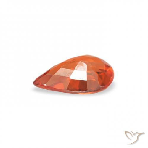 Zaffiro Arancione rossastra naturale da 0.44 ct, Forma a pera, VS