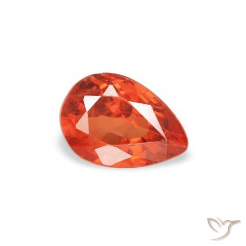 Zaffiro Arancia Fuoco naturale da 0.60 ct, Forma a pera, VS