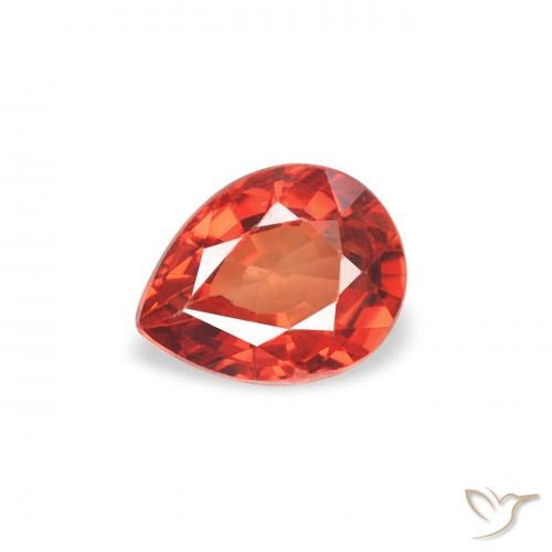 0.42ct Naturale Arancio Medio Zaffiro, Forma a pera, VS, Photo A