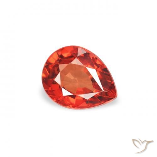 Zaffiro Arancio Medio naturale da 0.42 ct, Forma a pera, VS