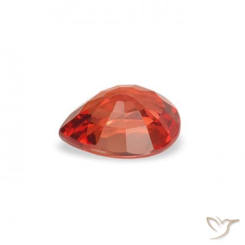 Zaffiro Arancio Medio naturale da 0.42 ct, Forma a pera, VS
