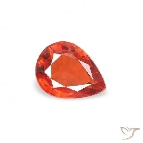 Zaffiro Arancione Ambra naturale da 0.44 ct, Forma a pera, VS