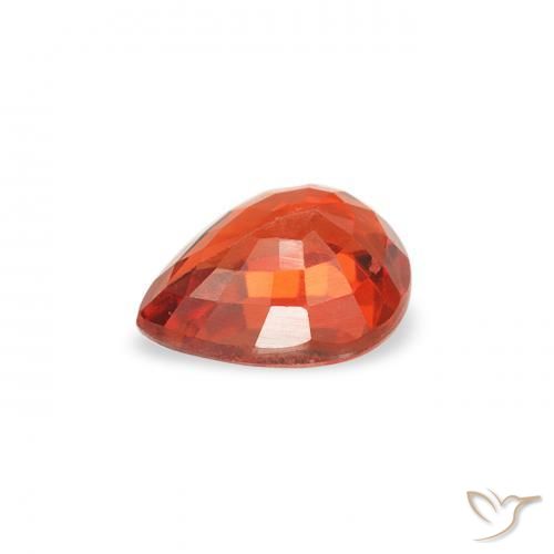 Zaffiro Arancione Ambra naturale da 0.44 ct, Forma a pera, VS