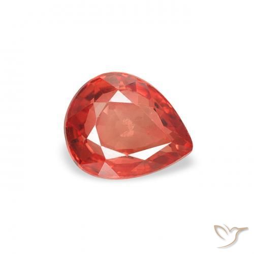 Zaffiro Rosso intenso naturale da 0.49 ct, Forma a pera, VS