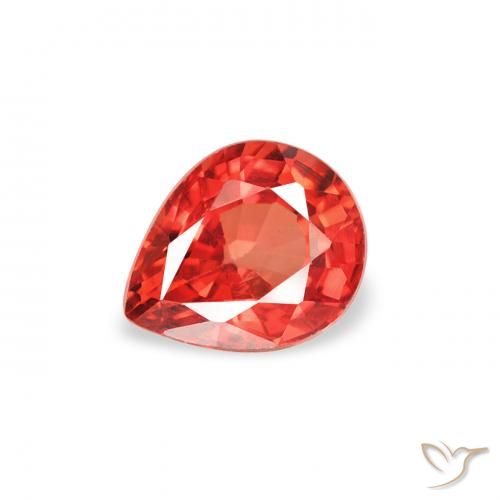 0.49ct Naturale Rosso intenso Zaffiro, Forma a pera, VS