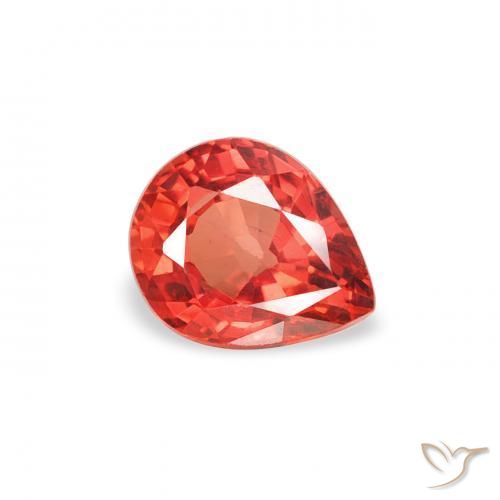 Zaffiro Rosso intenso naturale da 0.49 ct, Forma a pera, VS