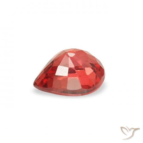 Zaffiro Rosso intenso naturale da 0.49 ct, Forma a pera, VS