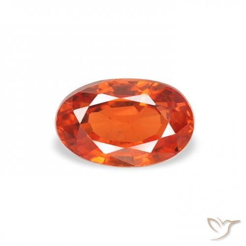 0.76ct Naturale Arancione rossastra Zaffiro, Ovale, VS