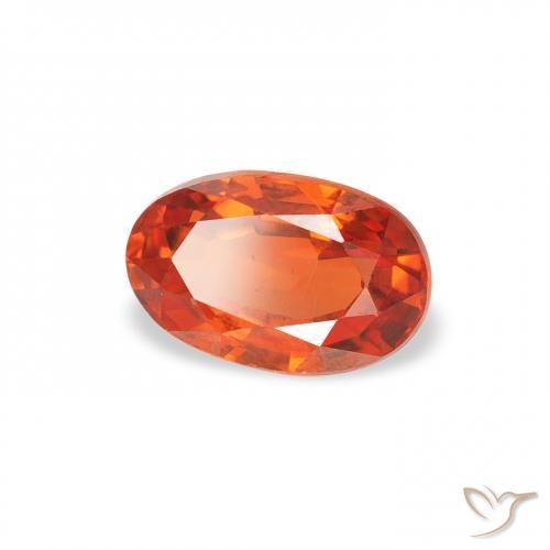 Zaffiro Arancione rossastra naturale da 0.76 ct, Ovale, VS