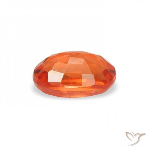 Zaffiro Arancione rossastra naturale da 0.76 ct, Ovale, VS