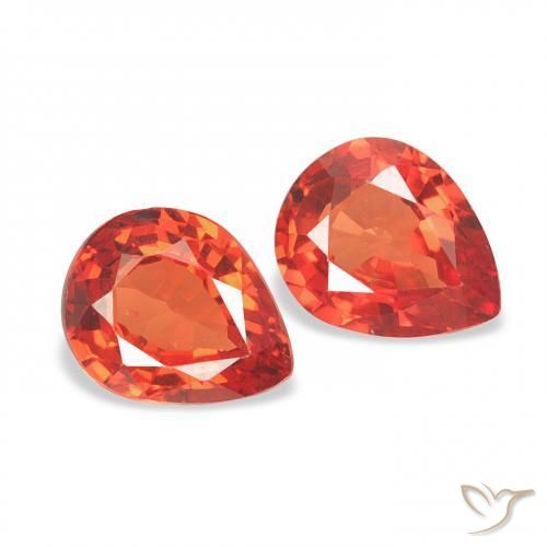 Gemme di Zaffiro Rosso intenso naturale da 0.67 ct, Forma a pera, VS