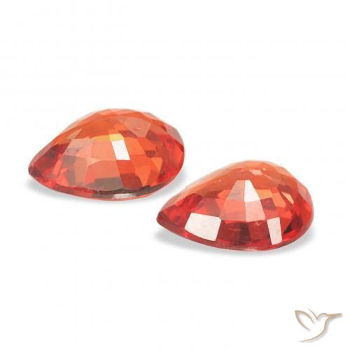 Gemme di Zaffiro Rosso intenso naturale da 0.67 ct, Forma a pera, VS