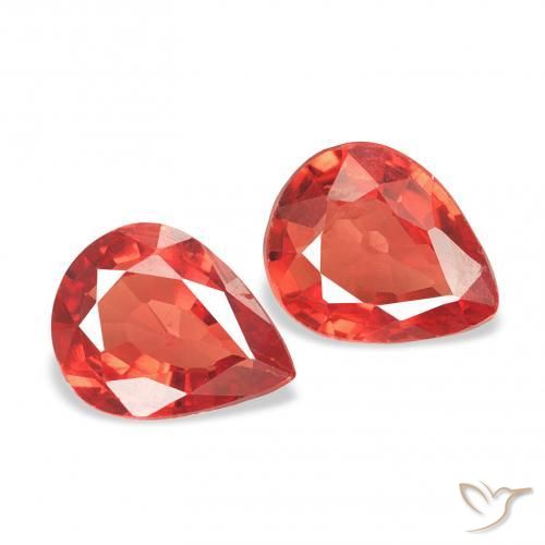 Gemme di Zaffiro Rosso cremisi brillante naturale da 0.81 ct, Forma a pera, VVS-VS