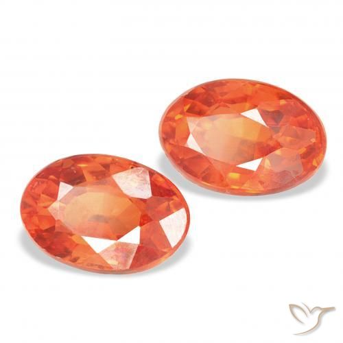 Gemme di Zaffiro Arancio Medio naturale da 1.60 ct, Ovale, VS