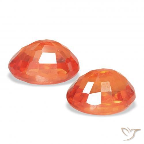 Gemme di Zaffiro Arancio Medio naturale da 1.60 ct, Ovale, VS